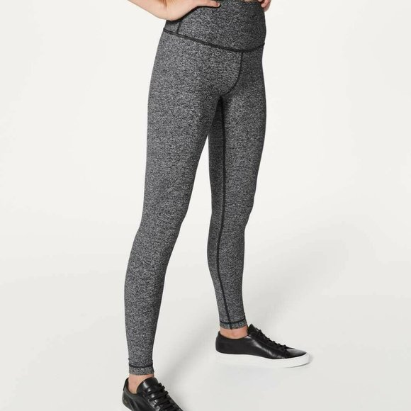 Lululemon Wunder Under Crop (Hi-Rise) | Heathered Black | Size 8 | Used - Picture 4 of 12